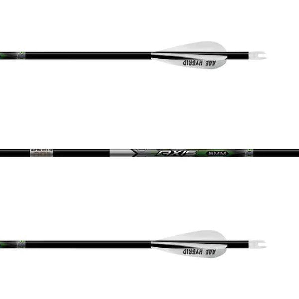 Easton Axis Match Grade 5mm Arrow w/HIT Inserts and Collars (Fletched  w/Vanes)